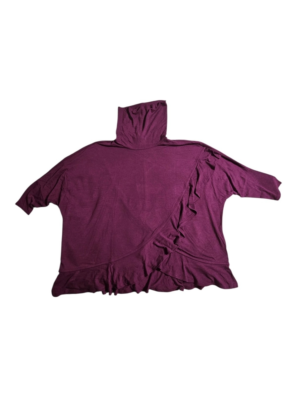 Grace Plum Ruffle Turtleneck Blouse